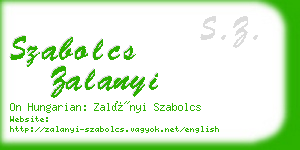 szabolcs zalanyi business card